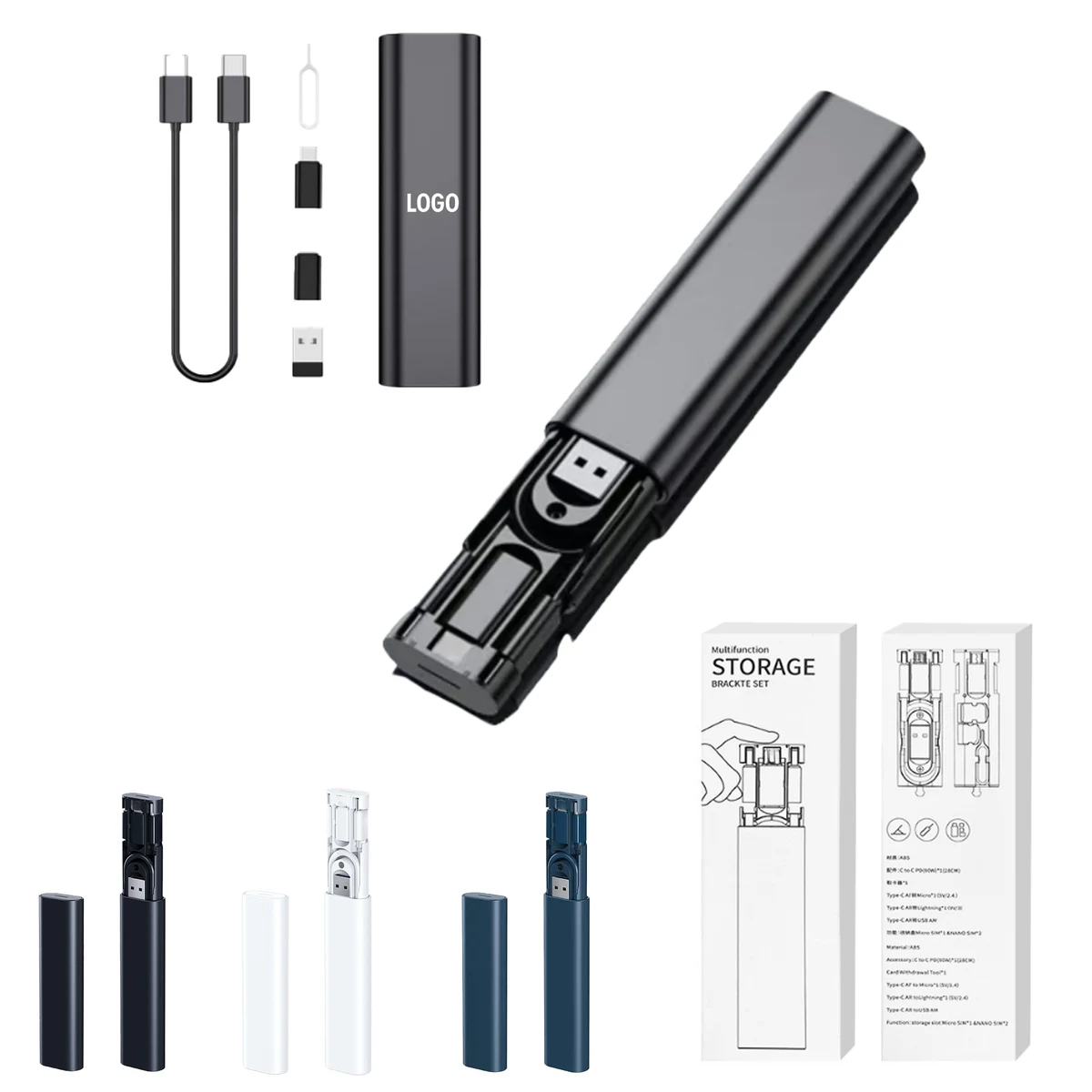 Portable Multi Connector Adapter with Phone Stand, Charging 1