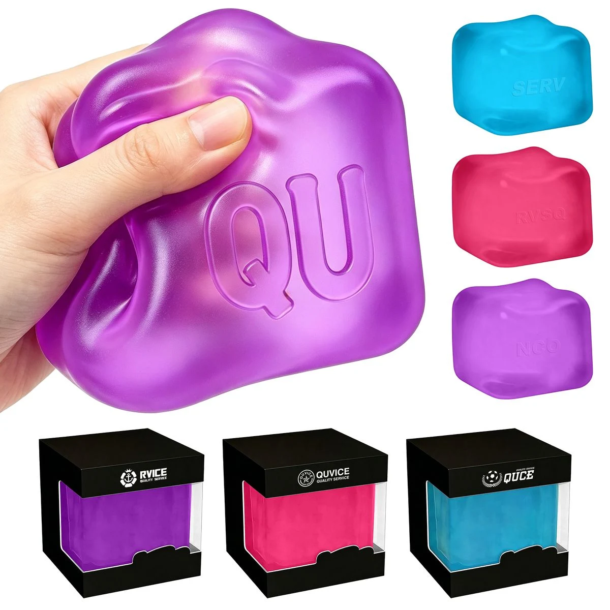 Soft Rubber Ice Cube Stress Relief Squeeze Toy 1