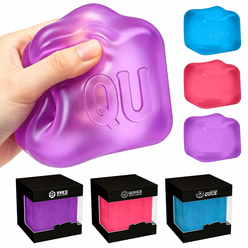 Soft Rubber Ice Cube Stress Relief Squeeze Toy