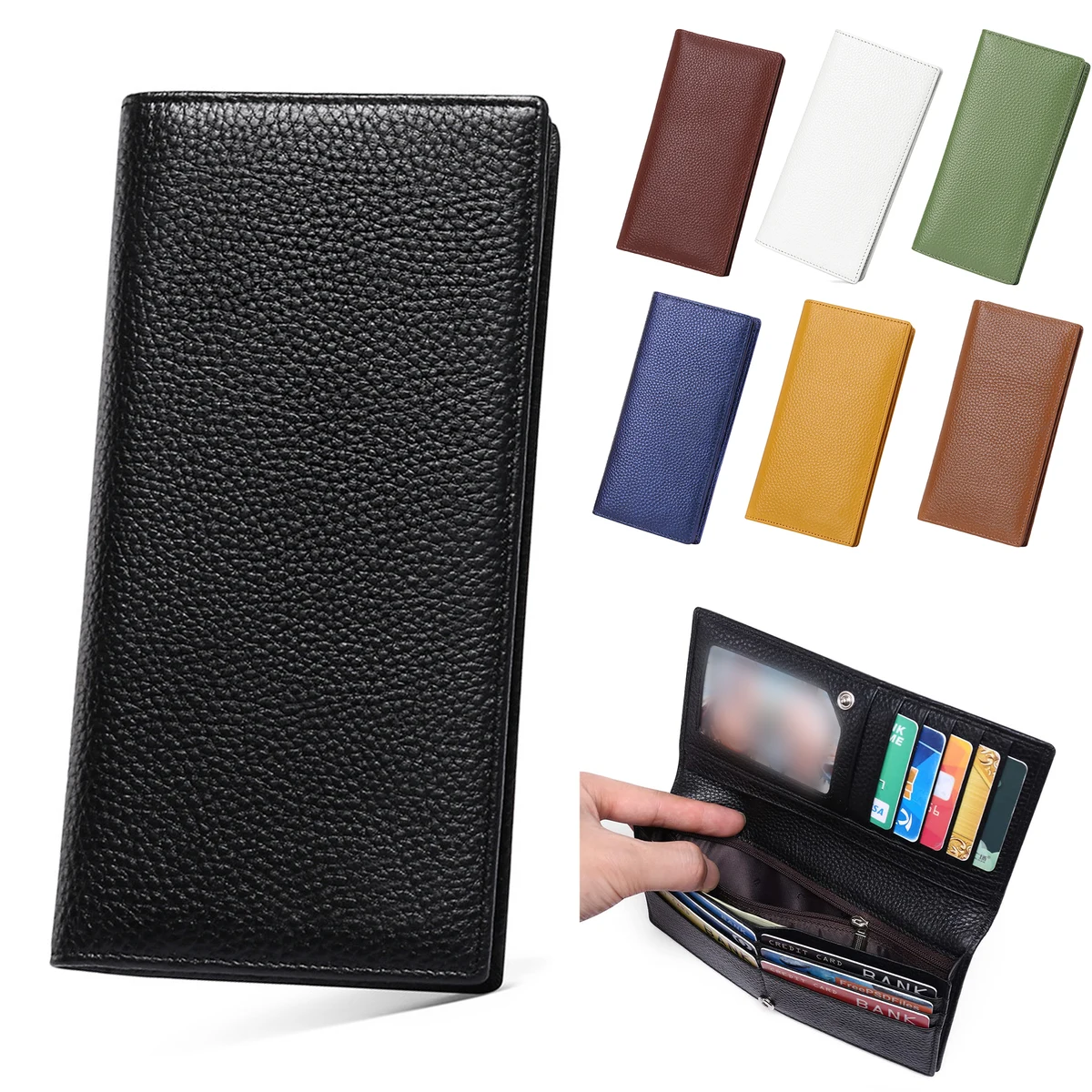 Ultra Slim Real Leather Credit Card Holder Clutch 1