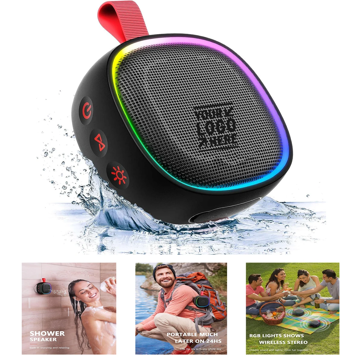 IPX7 Waterproof Wireless Portable Bluetooth Updated Shower Speaker 1