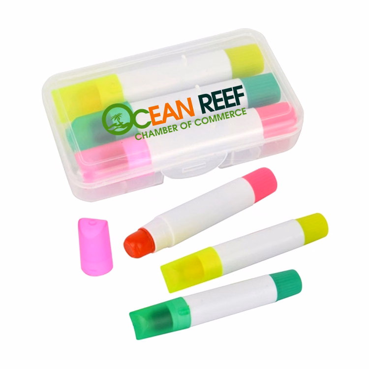 3 Piece Gel Highlighter gift Set w/Case