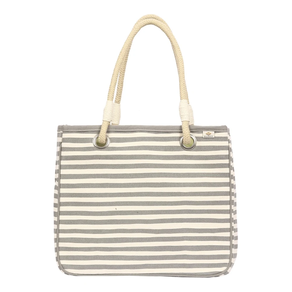 15 Oz. Super Heavy Canvas Stripe Rope Tote Bag 1