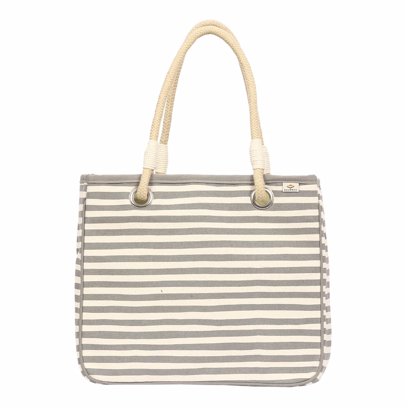 15 Oz. Super Heavy Canvas Stripe Rope Tote Bag