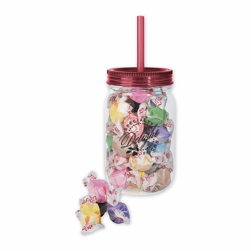 Mason Acrylic Jar With Salt Water Taffy Candies