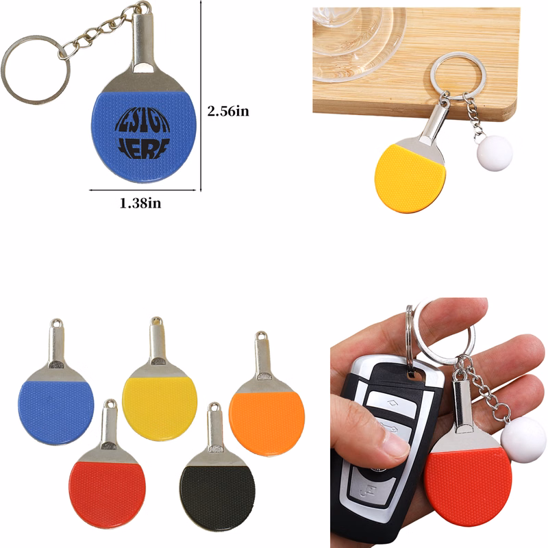 Mini Ping Pong Racket Key Pendant