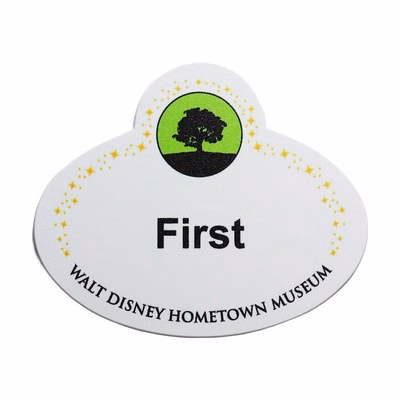 UV Inject Poly Blackboard Chalk Marker Write-On Name Badges (2.5"X3") Oval W/Bump