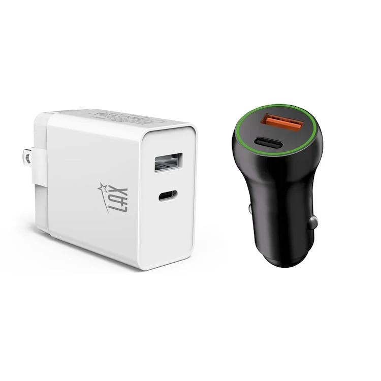 Car Charger USBPD 20W & Wall Charger USBPD 20W Bundle - 1 USB-C & 1 USB-A 1