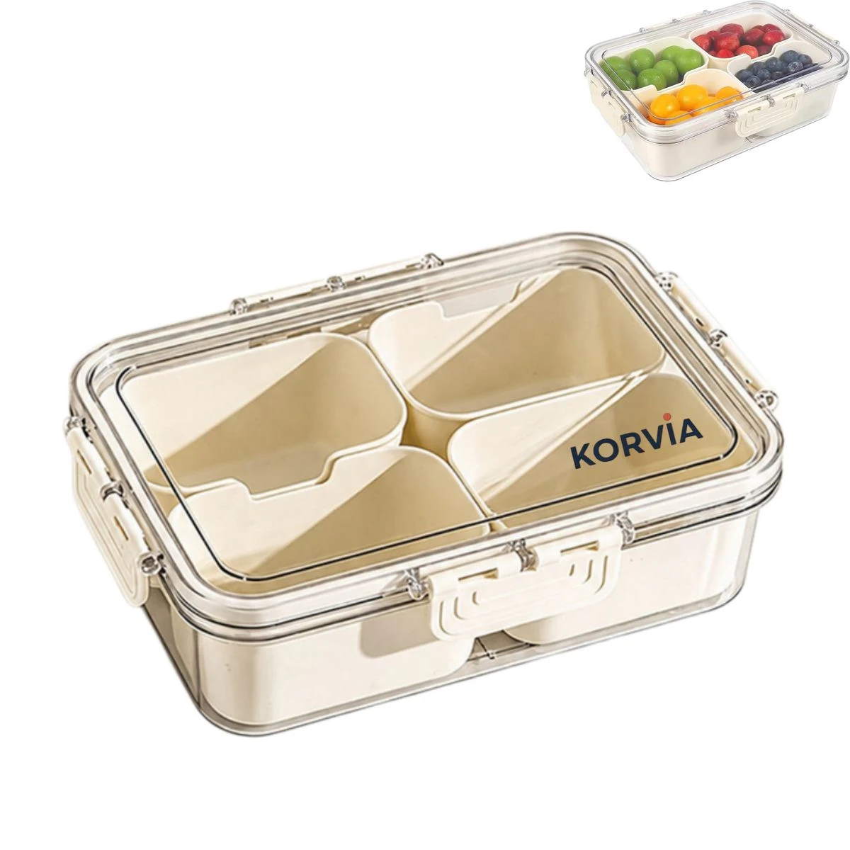4 Compartments Divided Food Storage Container 1