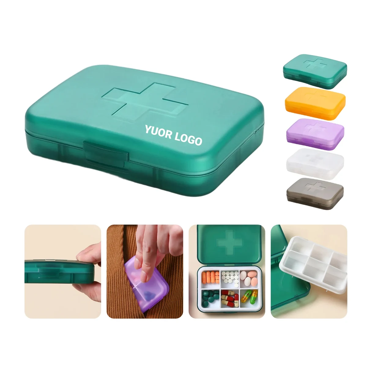 6-Compartment Cross-Shaped Portable Pill Organizer 1