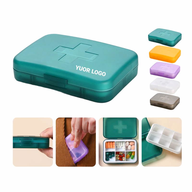 Travel Pill Case with Six Compartments Moisture Proof