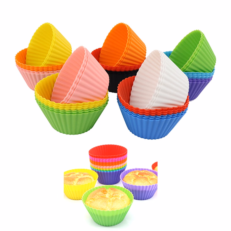 24PCS Christmas Baking Silicone Muffin Cake Cup