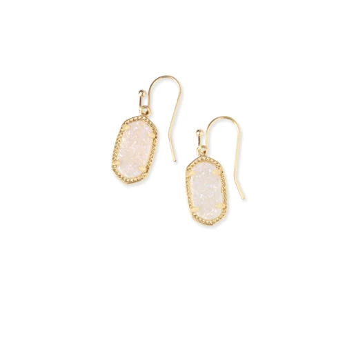 Kendra Scott Lee Gold Drop Earrings in Iridescent Drusy 1