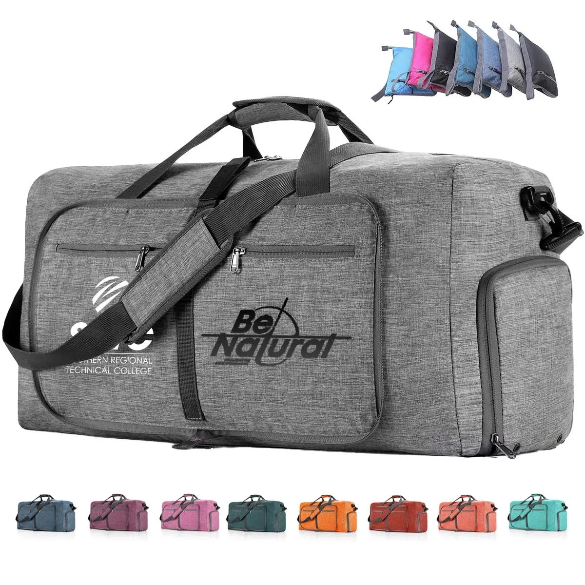 65L In Stock Custom Foldable Travel Duffle Overnight Bag 1