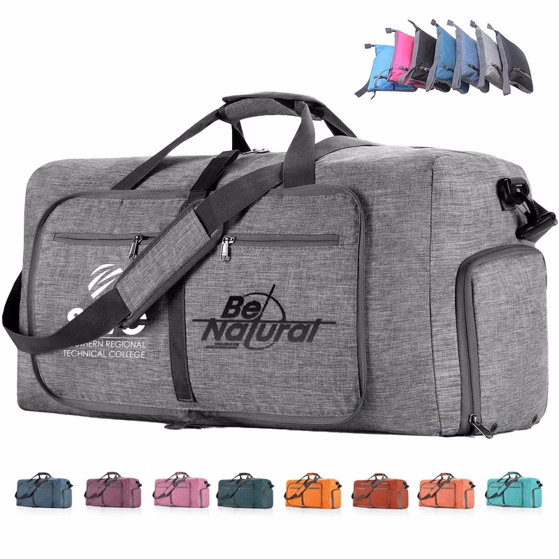 65L In Stock Custom Foldable Travel Duffle Overnight Bag