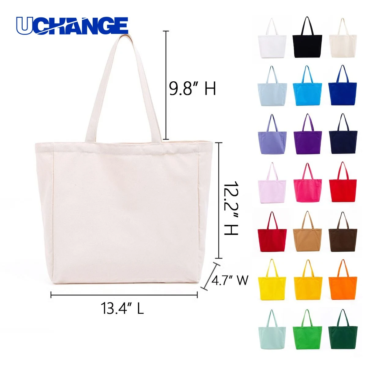 12 oz Natural Cotton Canvas Tote Bag Organizer, custom tote bag with logo imprint 1