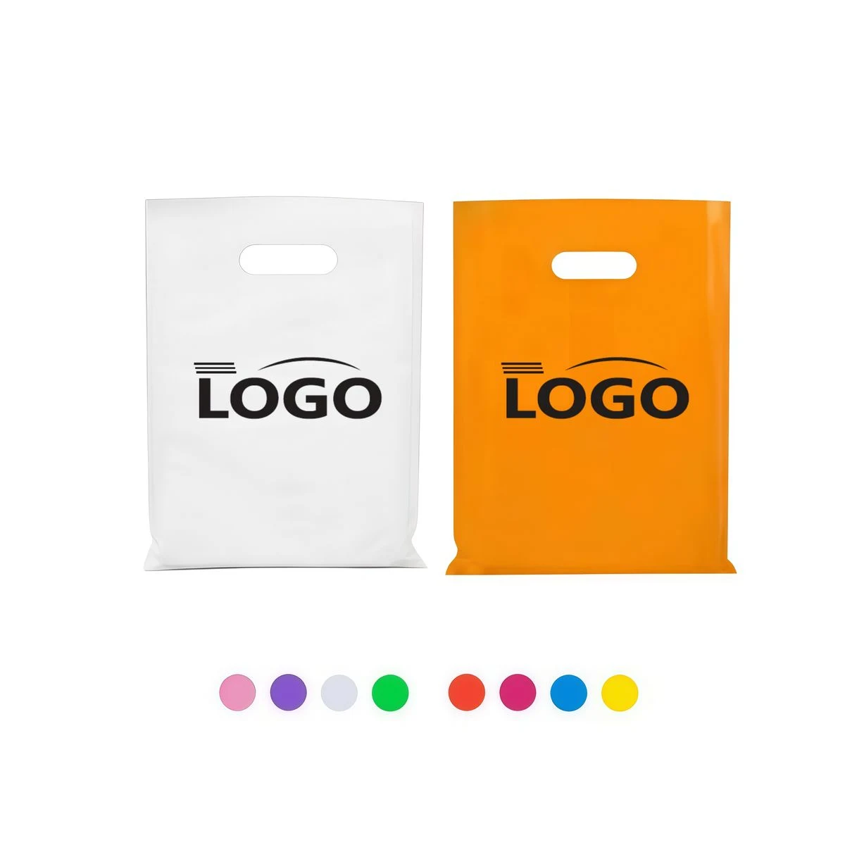 Custom PE Plastic Die Cut Handles Bag 1