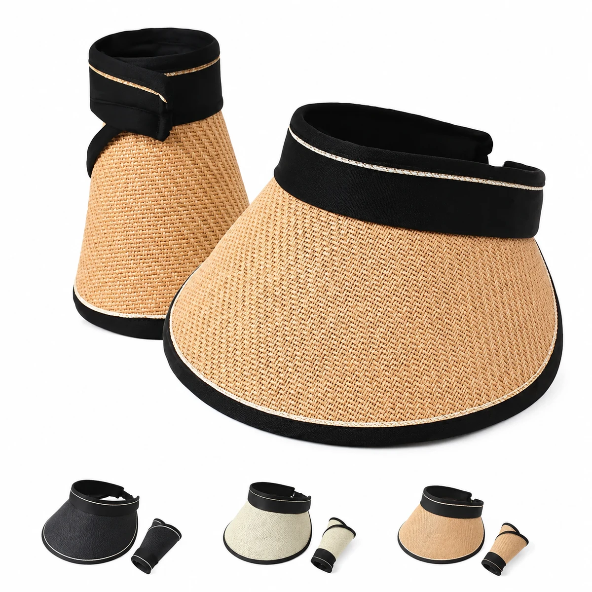 Ladies Straw Sun Visor 1