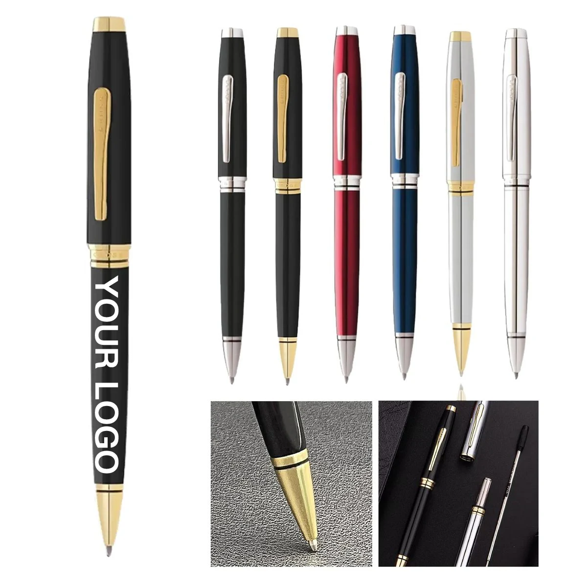 Smooth Writing Metal Ballpoint Pen with Twist Design 1