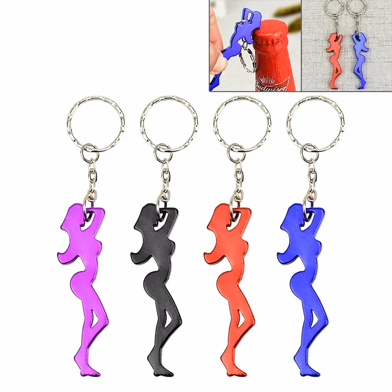 Fine figure of a woman shape bottle opener keychain