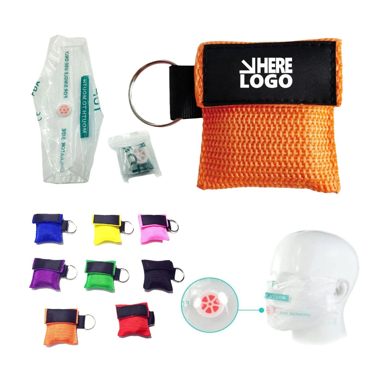 Portable Emergency Valve Breathing Shield Keychain 1