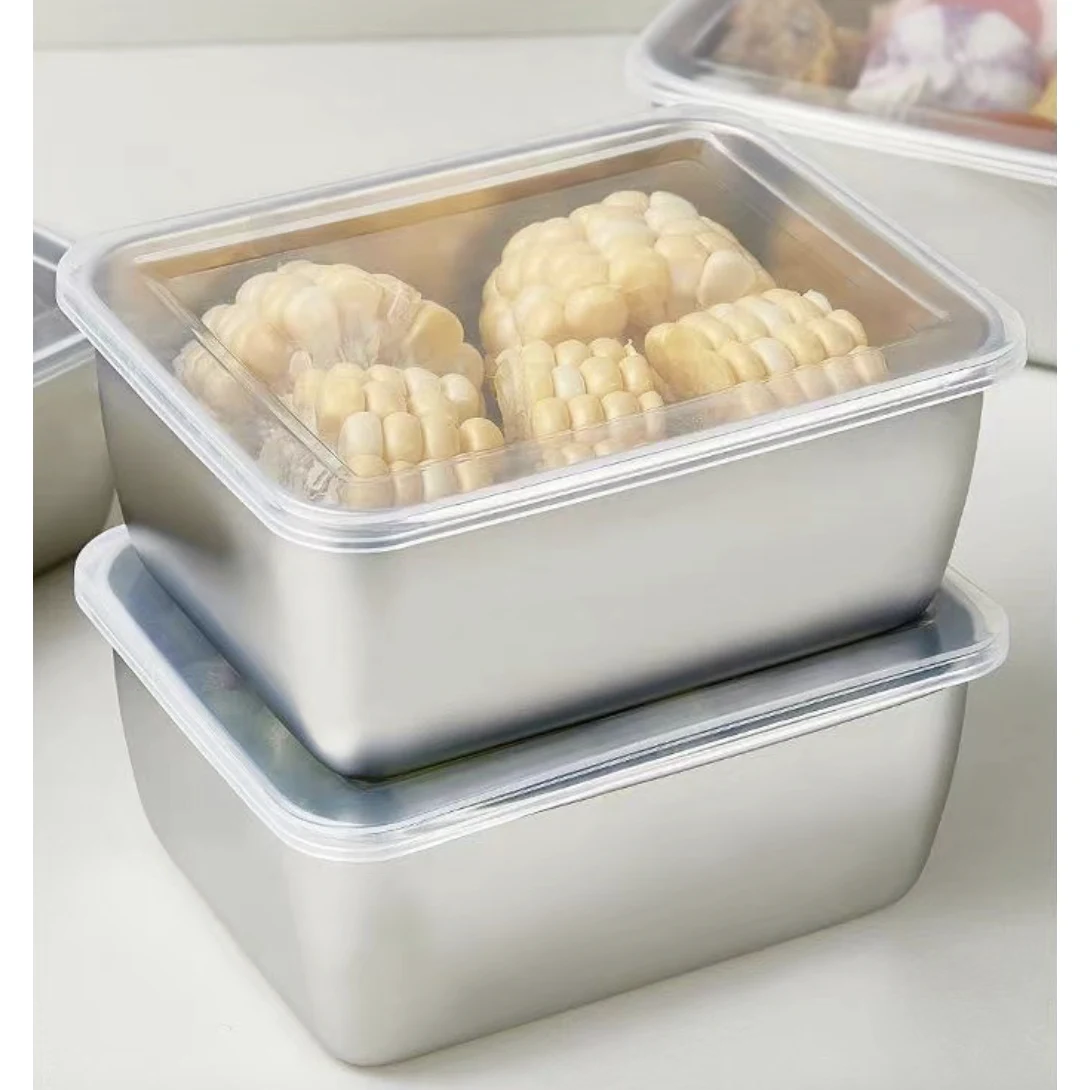Stainless Steel Stacking Food Container with Lid, custom kitchen gadget with logo imprint 1