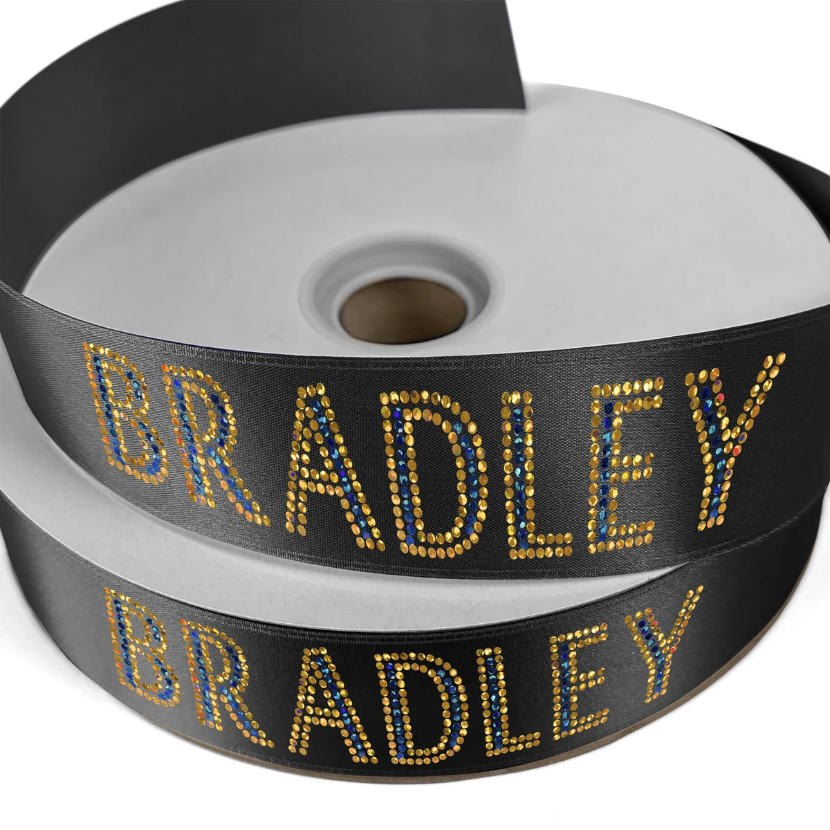 1 1/2" Badge Satin Ribbon - 25yd Roll - Sparkle 1