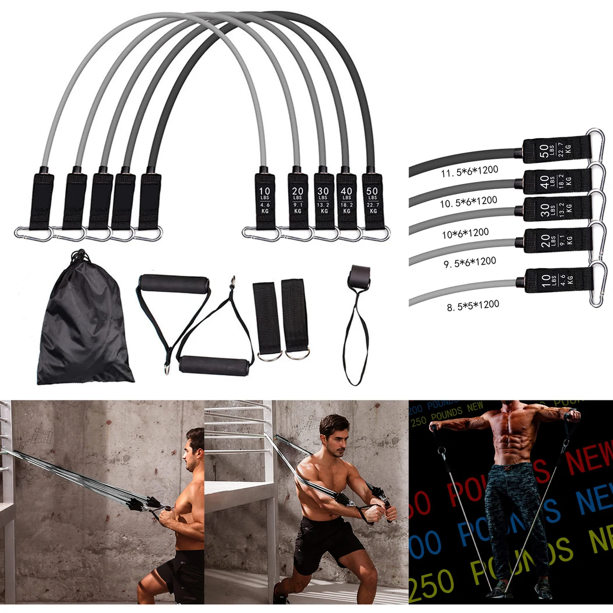 11pcs Resistance Bands Set 1