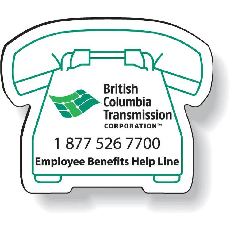 Stock Telephone Magnet .020 (1.66"x1.94") Spot Colour Imprint White Matte Vinyl Topcoat 1