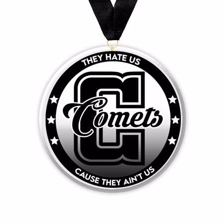 Acrylic Circle Medallions: Comets 3" Size, .25