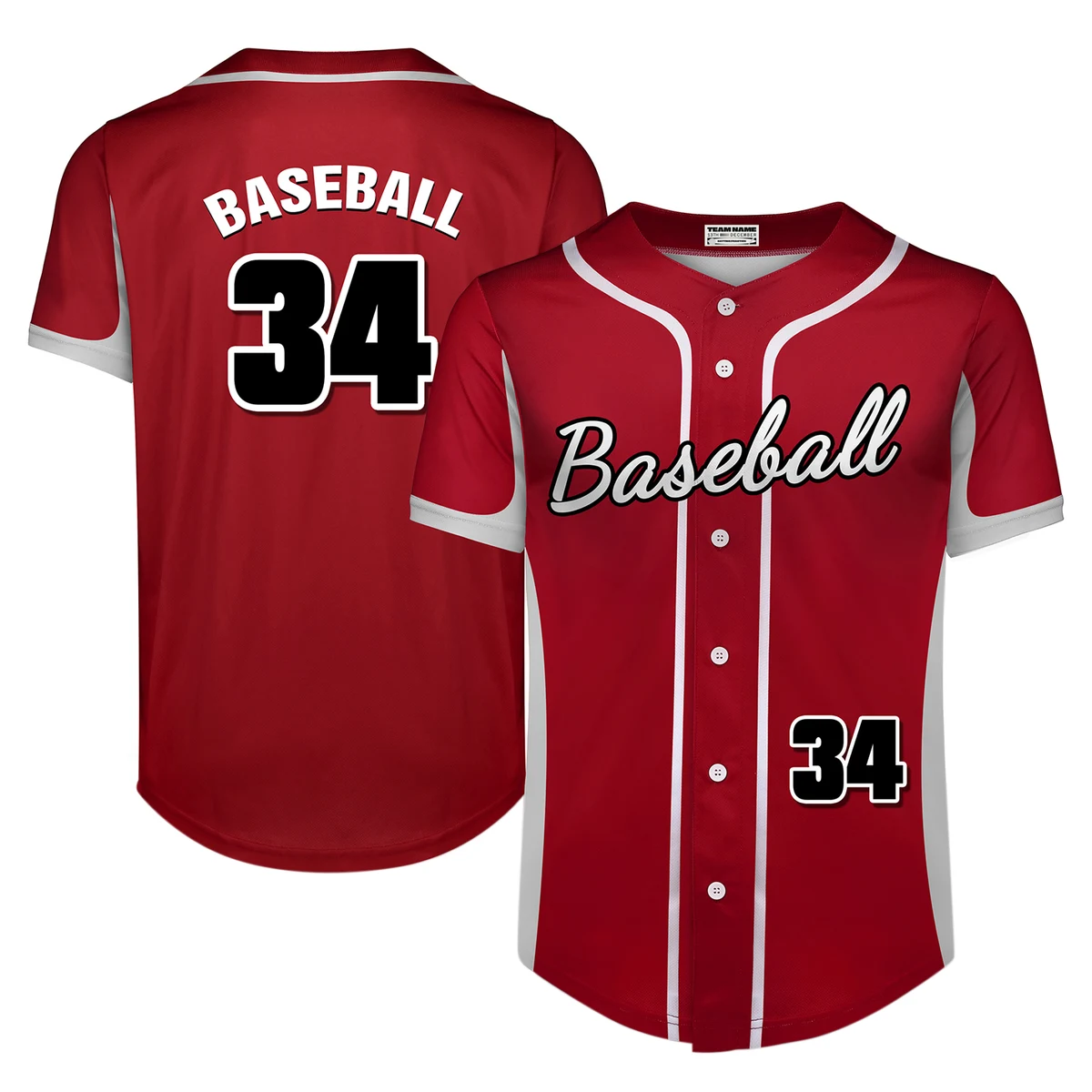 Custom Full-Button Baseball Jersey (Full Color Dye Sublimated) 1