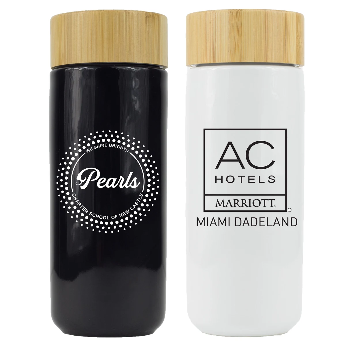 Oceanside 10 Oz. Ceramic Tumbler w/Bamboo Lid (Black) 1