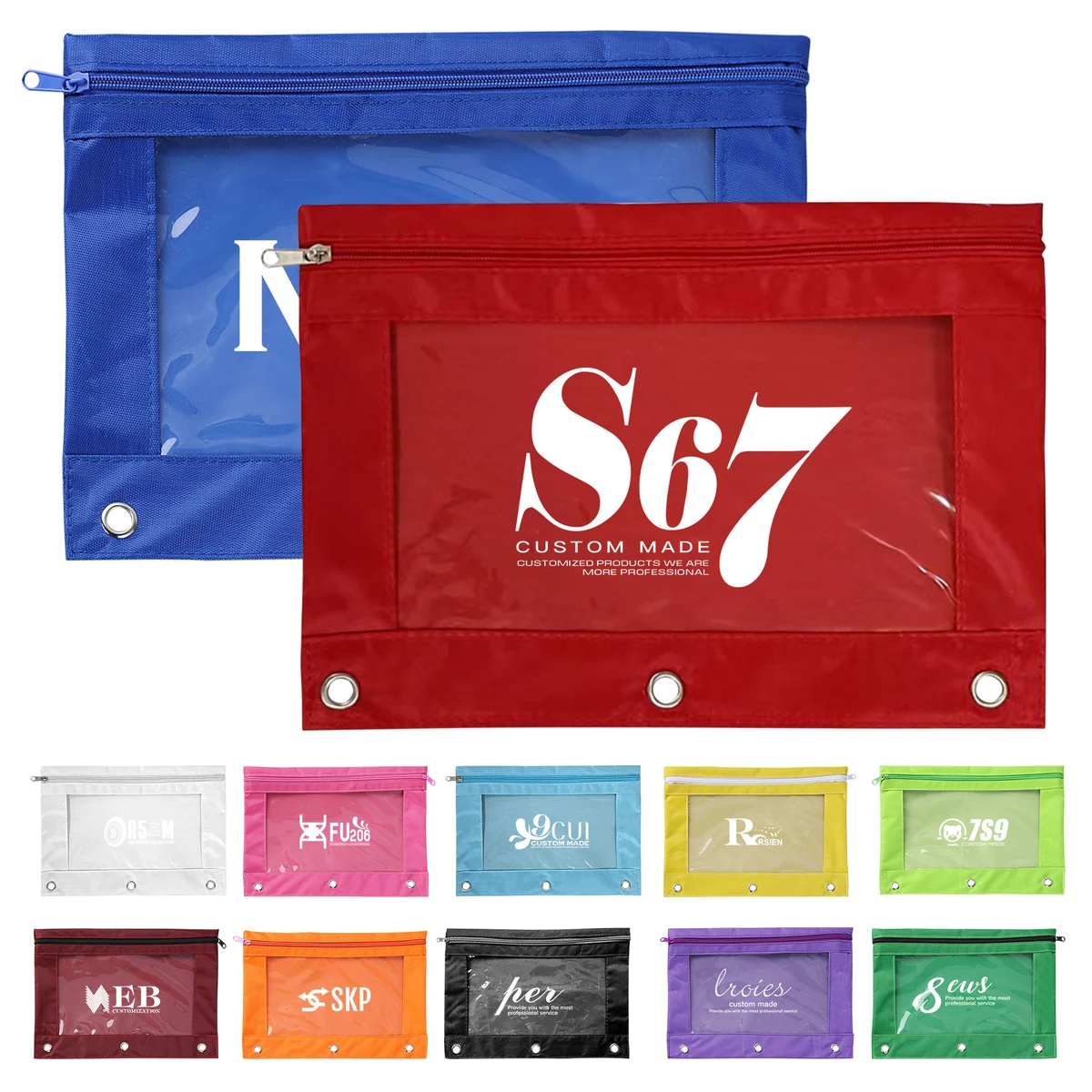 Three Ring Zipper Pencil Pouch 1