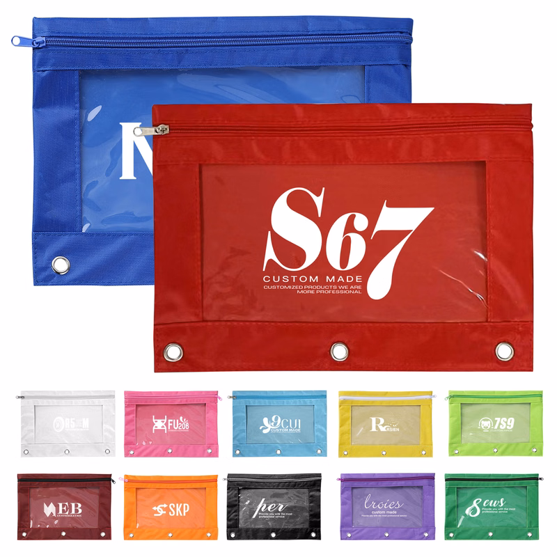 Three Ring Zipper Pencil Pouch