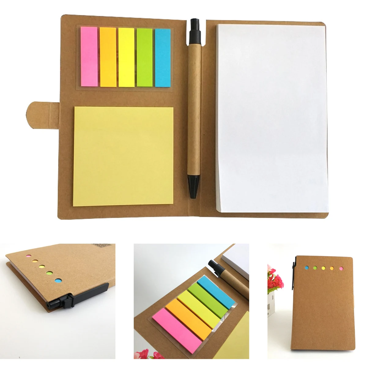 Kraft Paper Combination Memo Pad Self-Stick Notes 1
