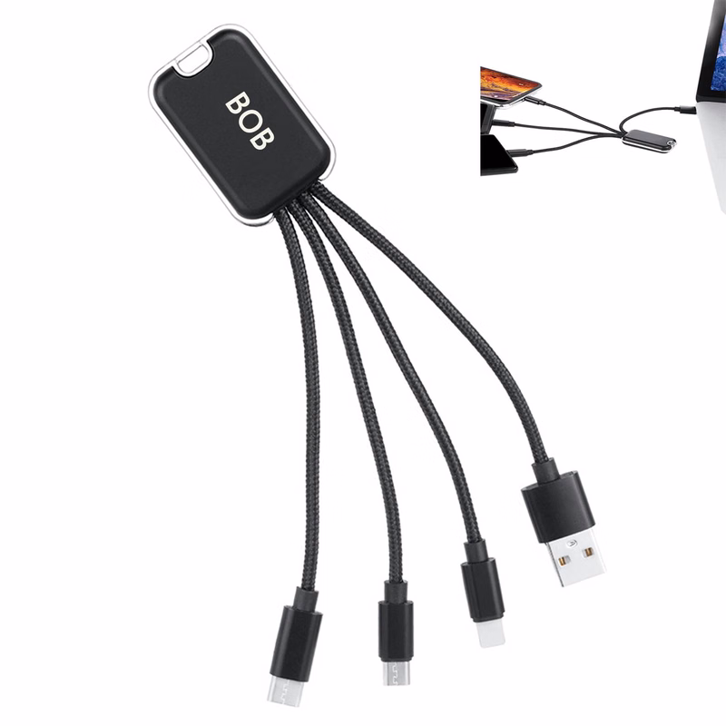 LED Light Emitting 4 in 1 Data Cable