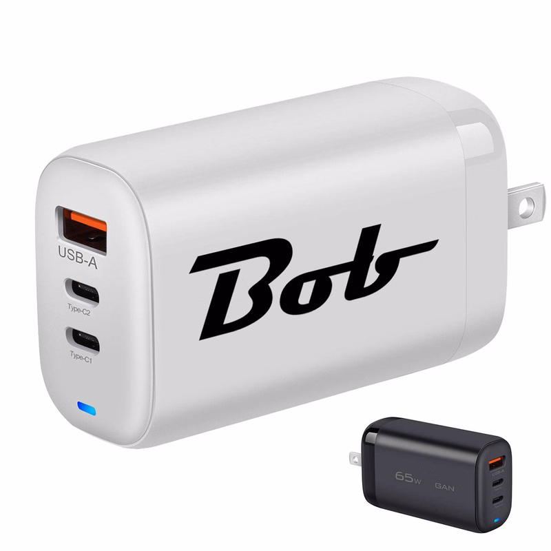 65W Gallium Nitride Charger, Dual C + A Charging Head