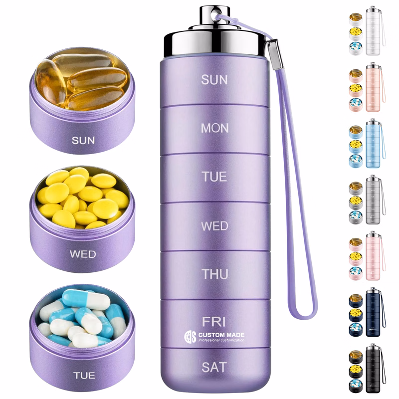 7-Compartment Metal Pill Box