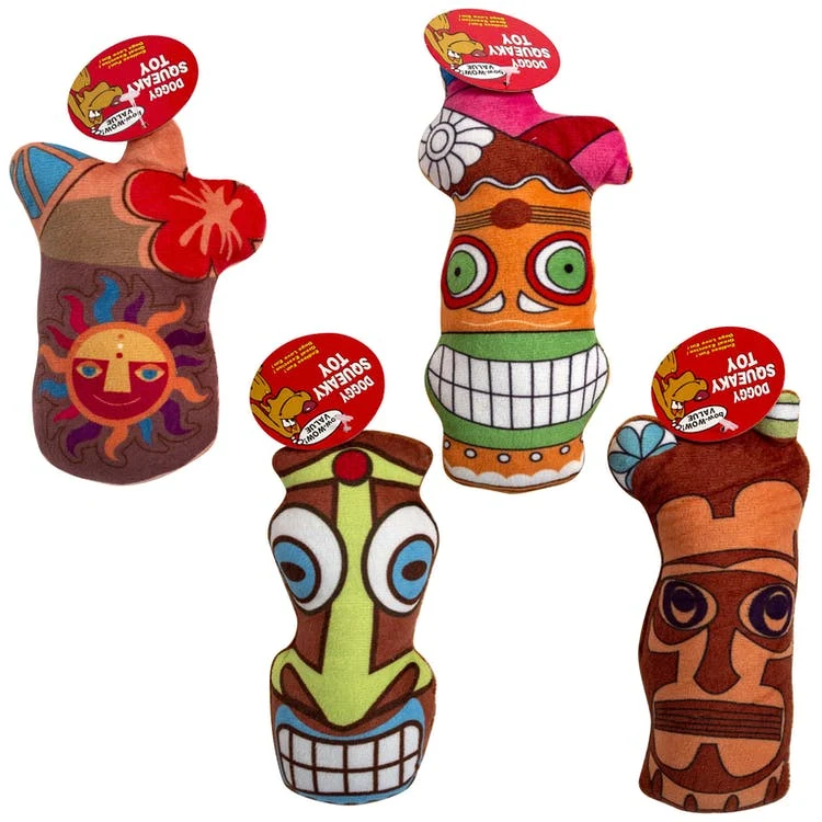 Dog Tiki Drink Chew Toys - Squeaker Enclosed 1