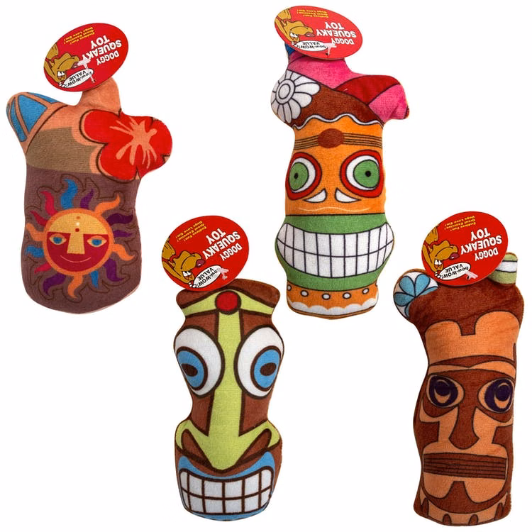 Dog Tiki Drink Chew Toys - Squeaker Enclosed