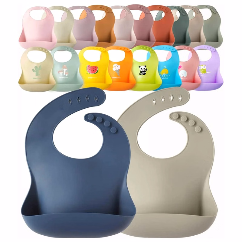 Waterproof Silicone Baby Bib MOQ 50PCS