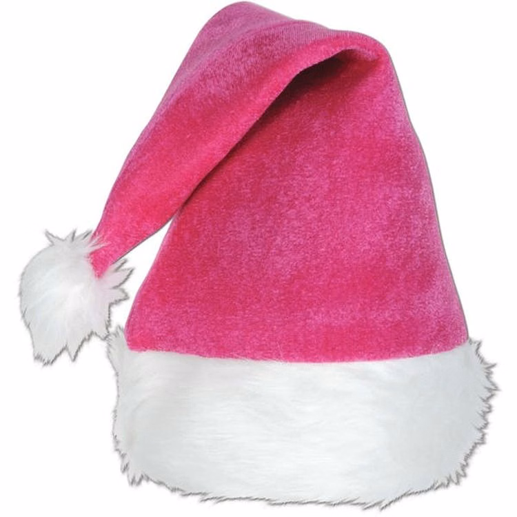 Velvet Santa Hats - Pink