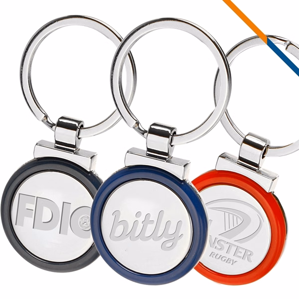 Custom Plastic Metal Core Keyring 1.25 x 3 Inch — Colorful Brand Giveaway