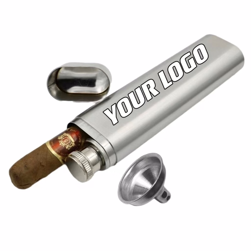 Custom Stainless Steel Cigar Case With Wine Tube