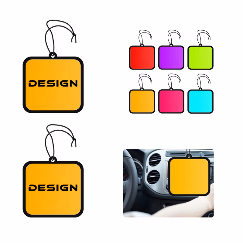 MOQ 50 Personalized 3x3 Square Auto Air Freshener Full Print