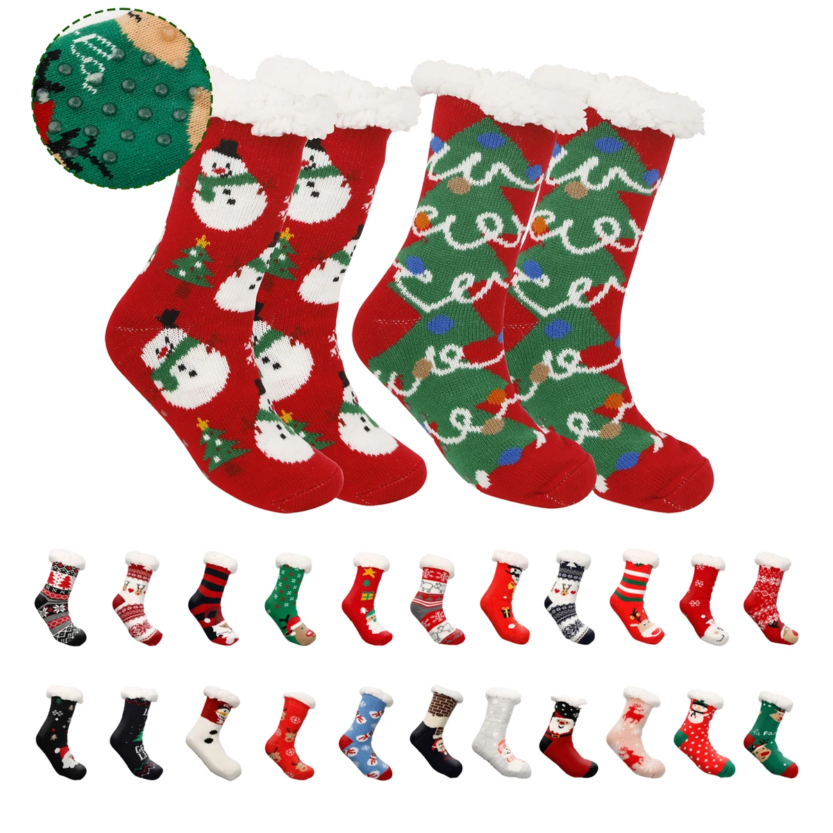 Fuzzy Winter Christmas Slipper Socks 1