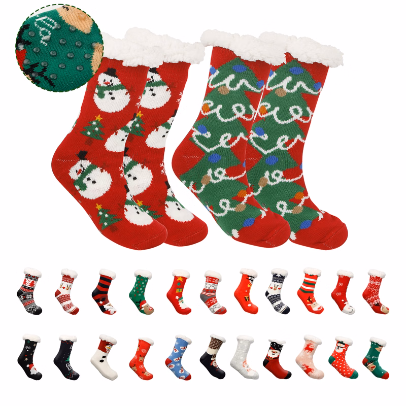 Fuzzy Winter Christmas Slipper Socks
