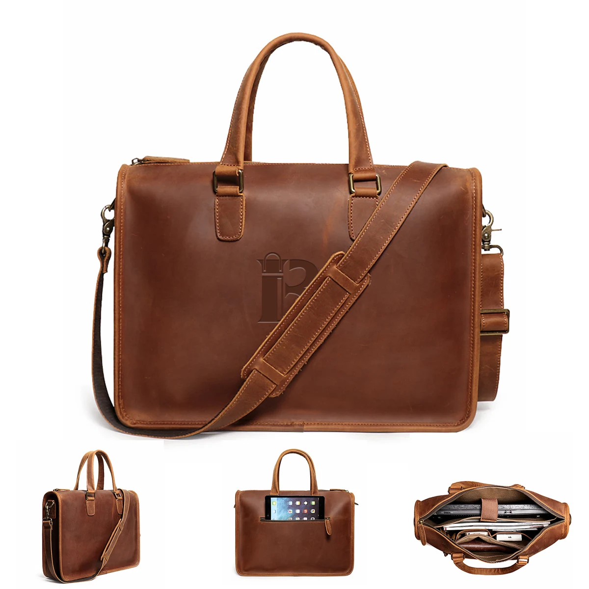 Genuine Leather Crossbody Messenger Bag 1