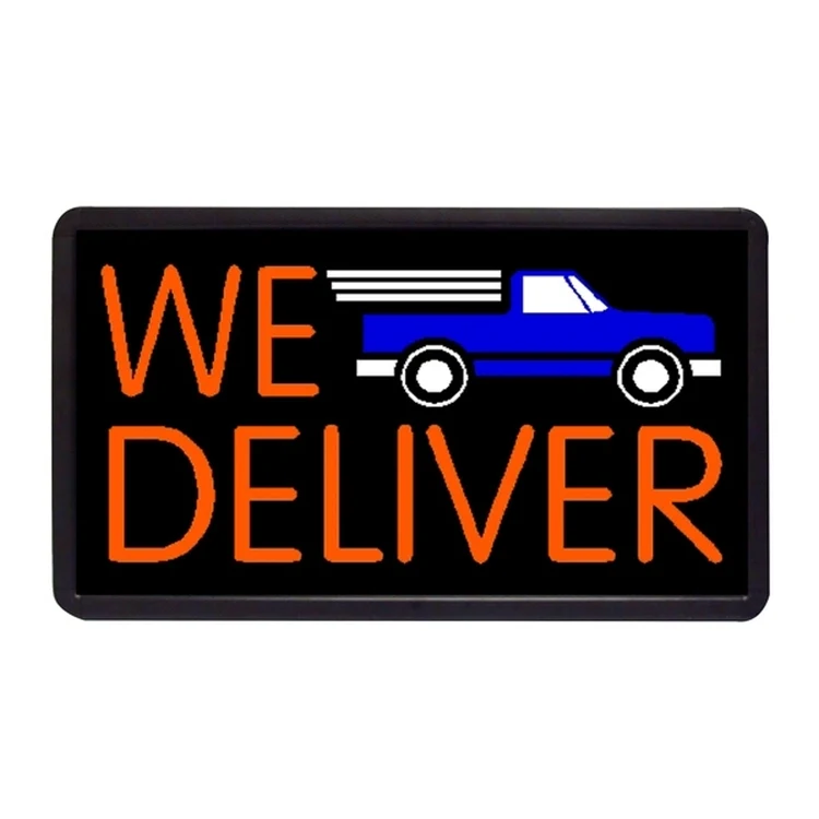 We Deliver 13" x 24" Simulated Neon Sign 1