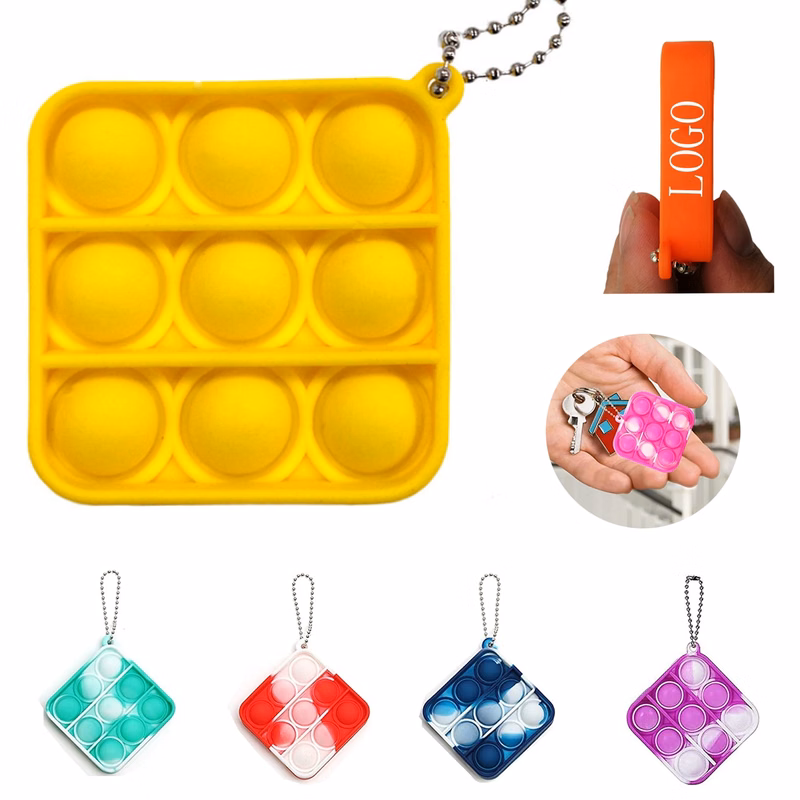 Square Pop Bubble Fidget Key Ring